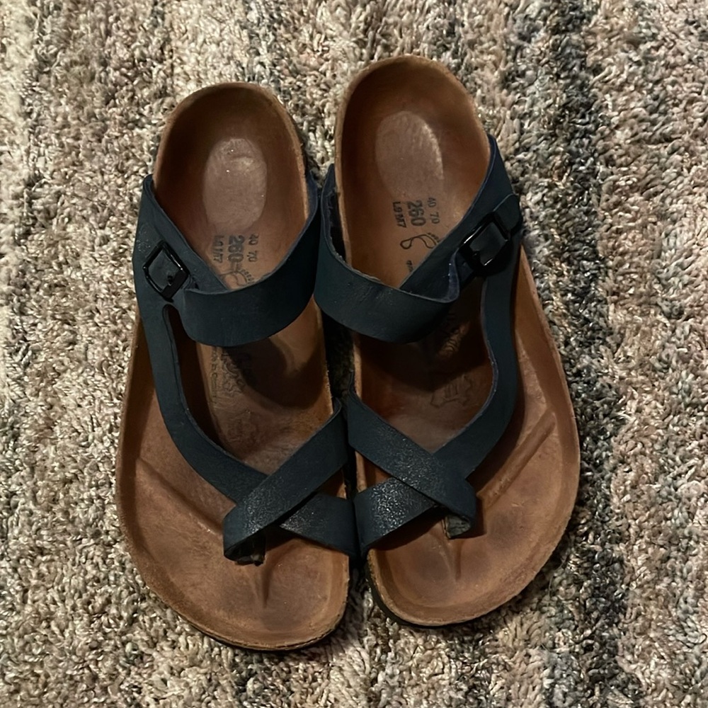 Women’s Birkenstock Birki’s navy blue Lennox style Sandals Size L9 M7